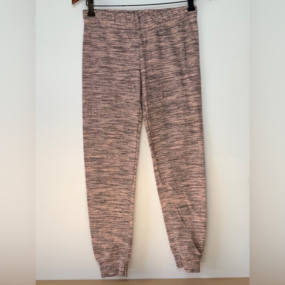 Bobbie Brooks Thermal Pink Grey Long Sleeve Top Pants Pajama Set Women M stretch - Picture 3 of 9